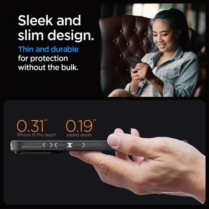 Spigen - Spigen iPhone 15 Pro Mobilskal Magsafe Optik Armor - Svart