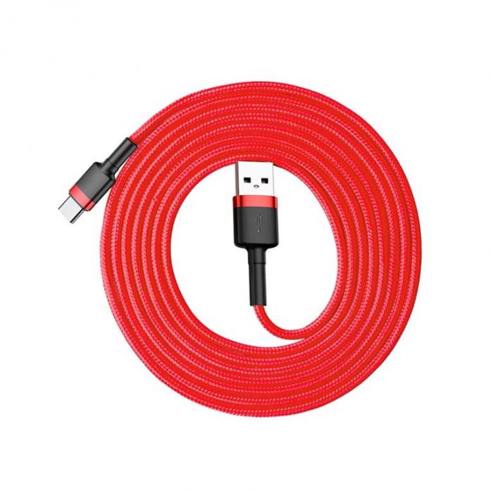 SiGN - SiGN Cafule USB-C Kabel 2A, 2m - Rd