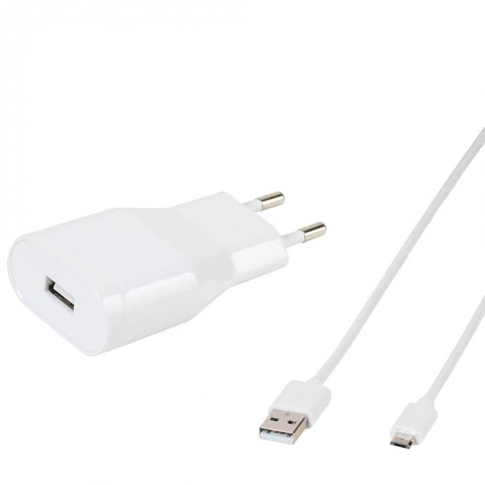 UTGATT1 - Vivanco USB Hemladdare Plus Micro-USB kabel 2.4A - Vit