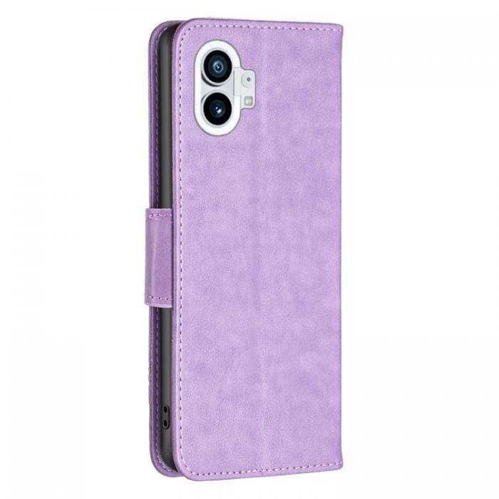 A-One Brand - Nothing Phone 1 Plnboksfodral Butterfly Imprinted - Lila
