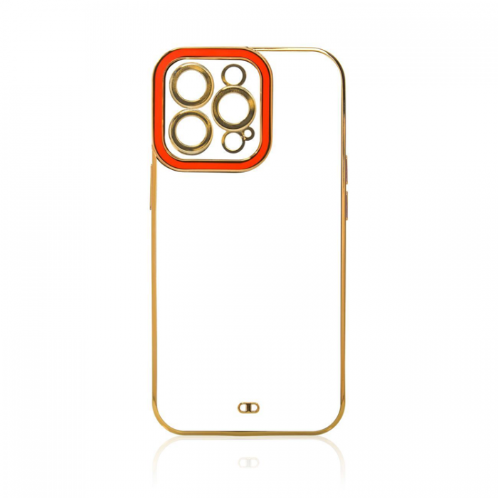 OEM - iPhone 12 Pro Max Skal Gold Frame - Rd