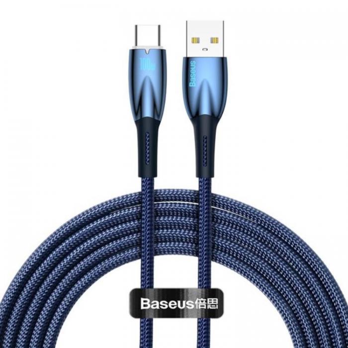 BASEUS - Baseus Glimmer USB-A till USB-C 100W Kabel 2m - Bl
