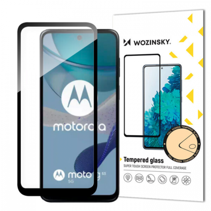 Wozinsky - Wozinsky Motorola G53 Hrdat Glas Skrmskydd Full Glu - Svart