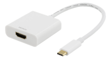 Deltaco - DELTACO USB-C till HDMI adapter - Vit