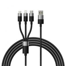 BASEUS - Baseus 3in1 USB-C/Lightning/Micro-USB Kabel 1.2m - Svart