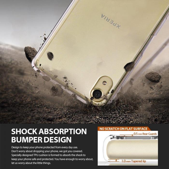 UTGATT5 - Ringke Fusion Shock Absorption Skal till Sony Xperia X - Gr