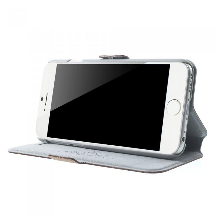 UTGATT5 - Doormoon kta Lder Plnboksfodral till Apple iPhone 6 / 6S - Brun