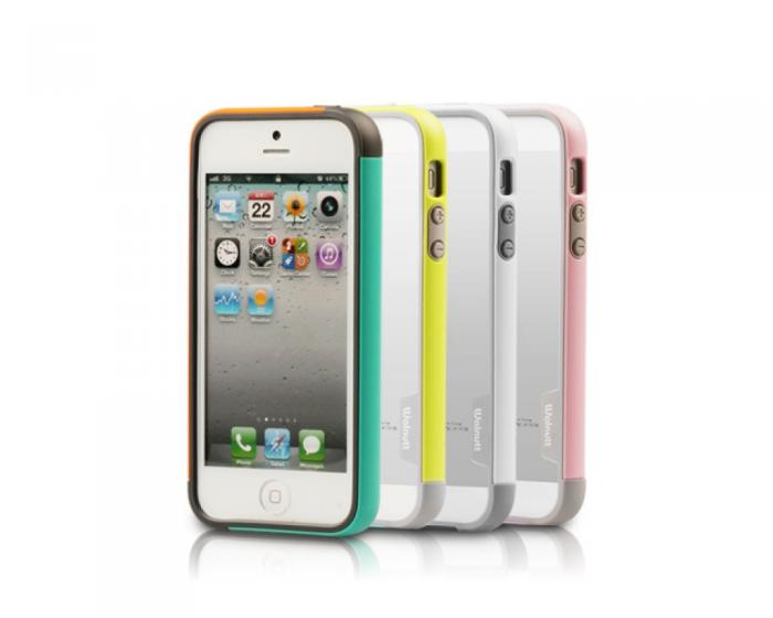 UTGATT5 - Zenus Walnutt Bumper till Apple iPhone 5/5S/SE (Orange - Grn)
