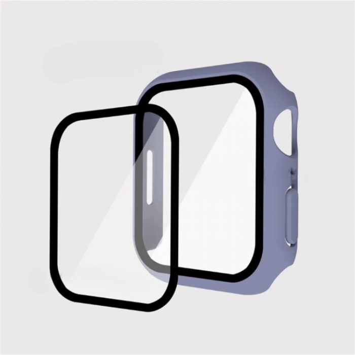 A-One Brand - 2-i-1 Skal med Hdat glas Apple Watch 7/8 (45mm) - Lila