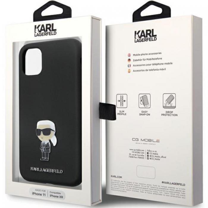 KARL LAGERFELD - KARL LAGERFELD iPhone 11/XR Mobilskal Silikon Ikonik Metal Pin