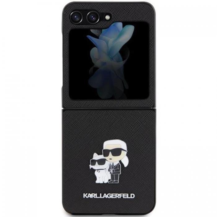 KARL LAGERFELD - KARL LAGERFELD Galaxy Z Flip 5 Mobilskal Saffiano Karl&Choupette Pin