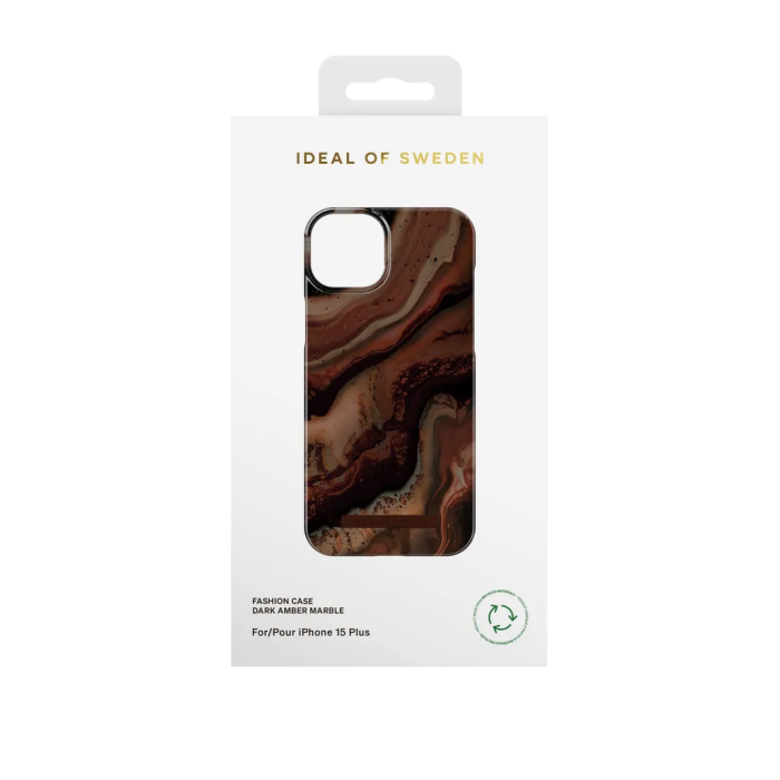 iDeal of Sweden - iDeal of Sweden iPhone 15 Plus Mobilskal - Dark Amber Marble