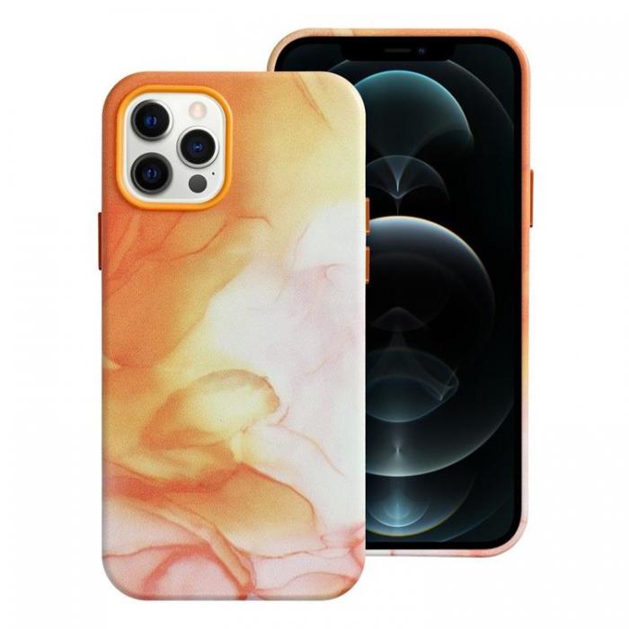 A-One Brand - iPhone 12 Pro Magsafe Skal Lder - Orange Splash