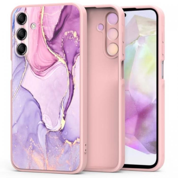 Tech-Protect - Tech-Protect Galaxy M34 5G Mobilskal Icon - Marble Rosa