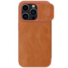 Nillkin - Nillkin iPhone 15 Pro Max Plånboksfodral Qin Pro Läder - Brun