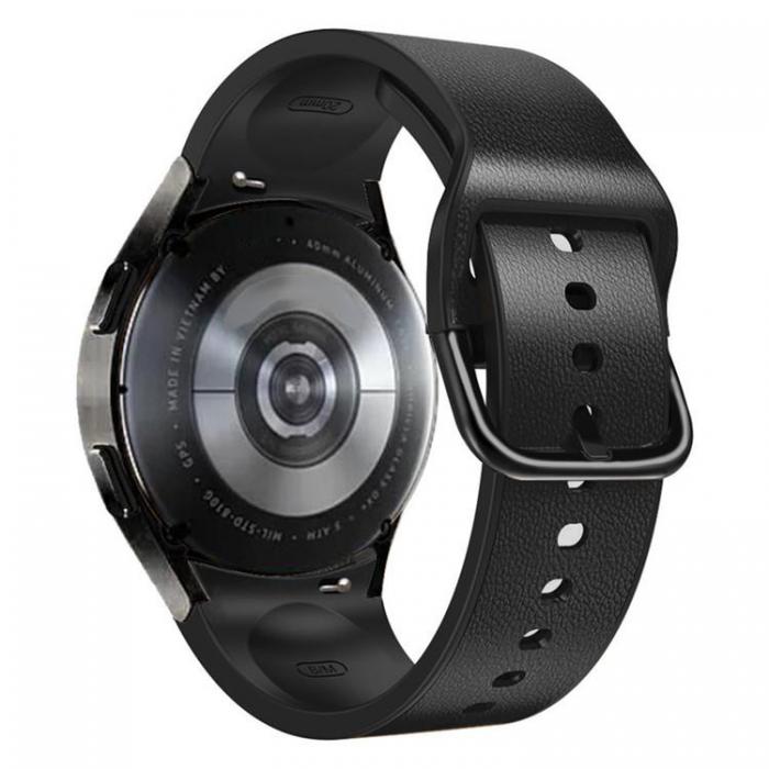 A-One Brand - Galaxy Watch 6 Classic (43mm) Armband Lder - Svart
