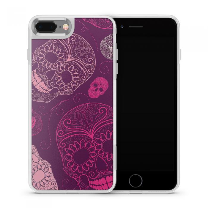 UTGATT5 - Fashion mobilskal till Apple iPhone 8 Plus - Glada ddskallar - Lila