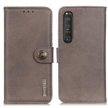 KHAZNEH - KHAZNEH - Plånboksfodral Sony Xperia 1 III - Grå