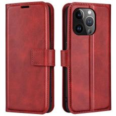 A-One Brand - iPhone 15 Pro Max Plånboksfodral Calf Flip Folio - Röd