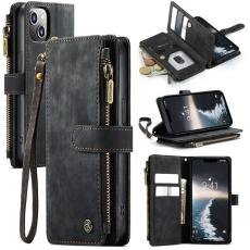 Caseme - CASEME iPhone 15 Plånboksfodral C30 Zipper - Svart