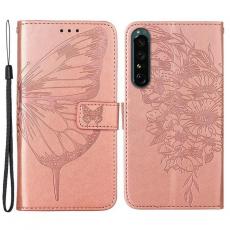 A-One Brand - Sony Xperia 1 IV Plånboksfodral Butterfly - Rosa Guld