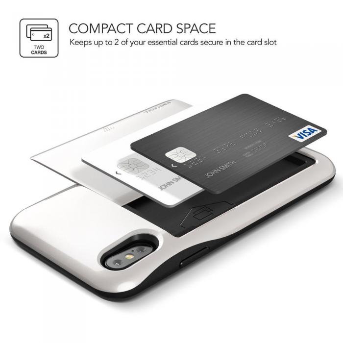 UTGATT5 - Verus Damda Glide Card Slot Skal till Apple iPhone XS / X - Vit