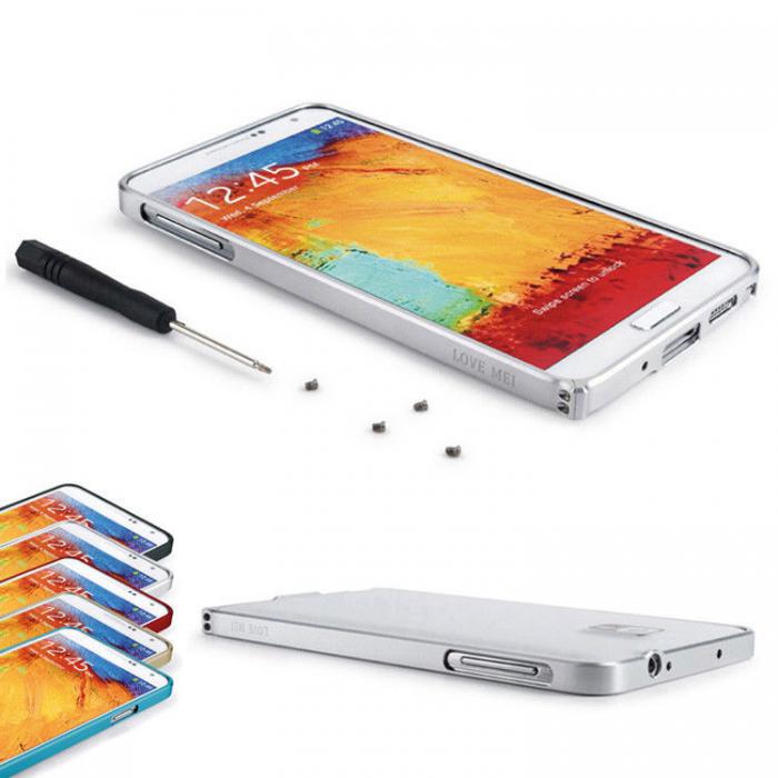 UTGATT5 - LOVE MEI 0,7mm Metal Bumper till Samsung Galaxy Note 3 -Lila
