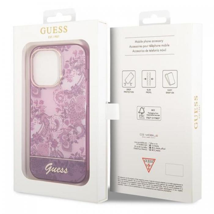 Guess - GUESS iPhone 14 Pro Max Skal Porcelain Collection - Fuschia