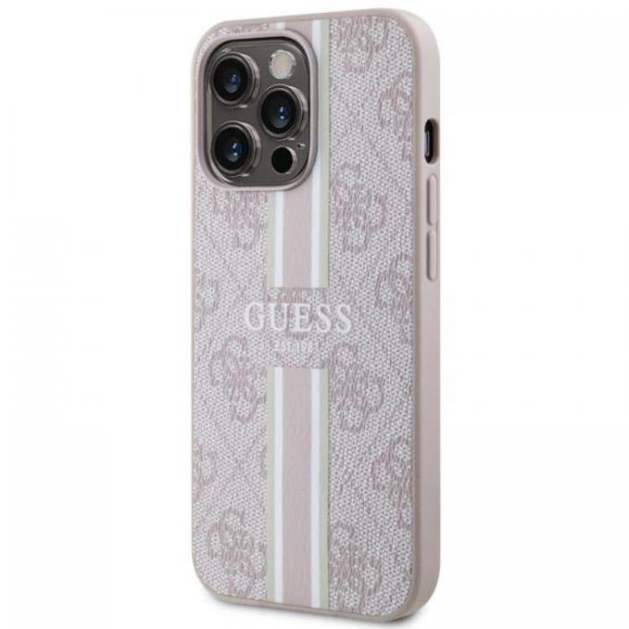 Guess - Guess iPhone 13 Pro Max Mobilskal MagSafe 4G Printed Stripes - Rosa