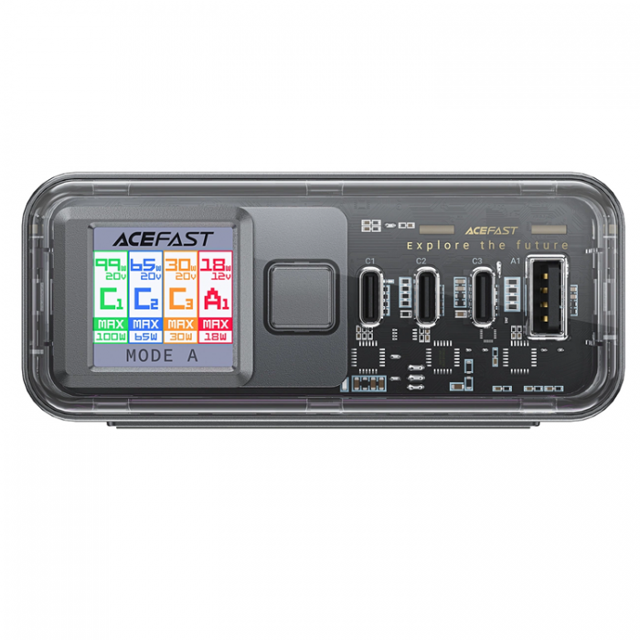 Acefast - Acefast Z4 PD 218W GaN 3 x USB-C + USB-A Hubba - Gr