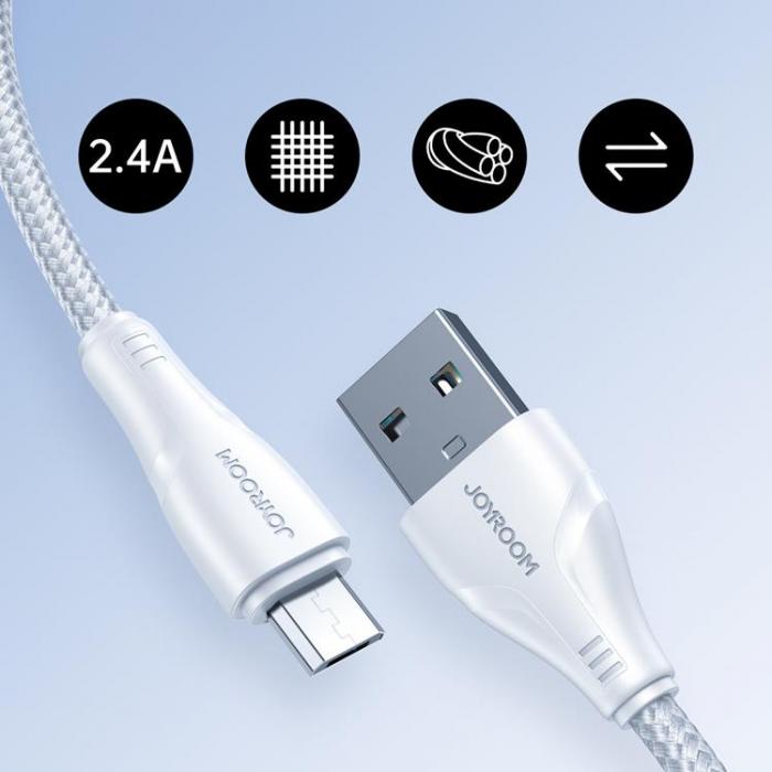 Joyroom - Joyroom Surpass USB Till Micro USB Kabel 2 m - Vit