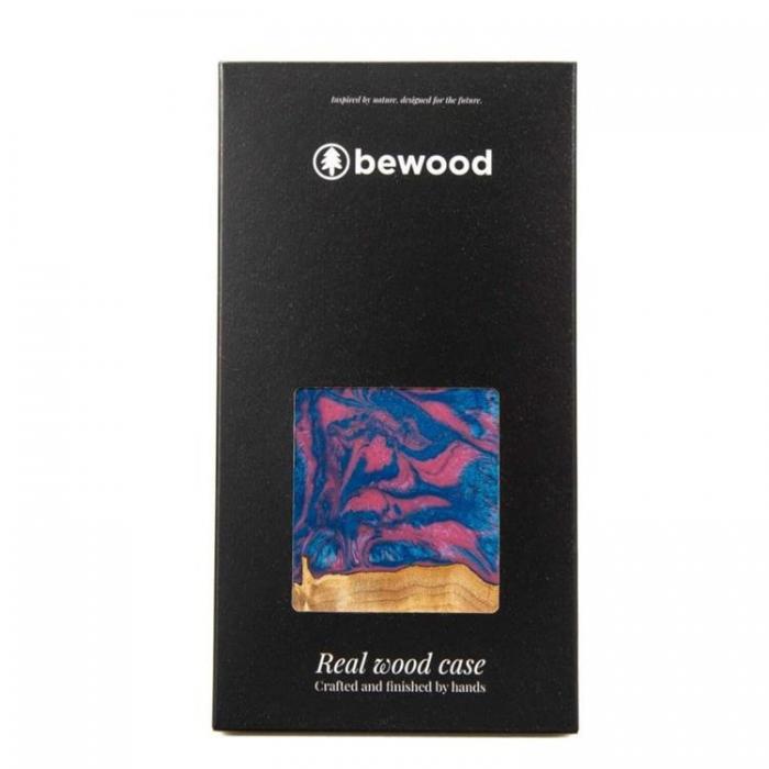 Bewood - Bewood iPhone 14 Pro Mobilskal Wood Resin - Rosa/Bl