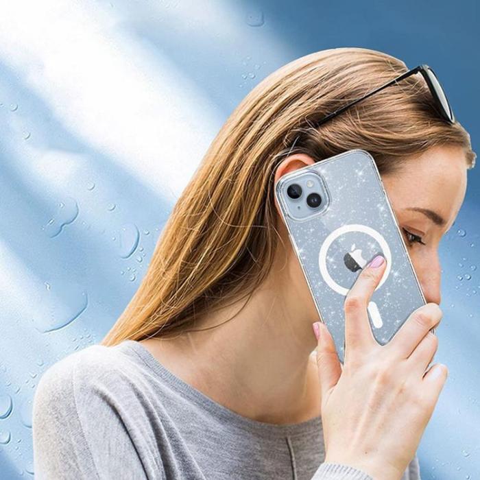 Tech-Protect - Tech-Protect Magsafe iPhone 14 Pro Skal Flexair Hybrid - Glitter