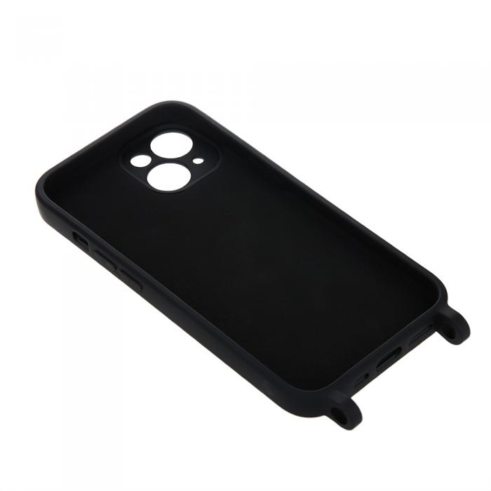 TelForceOne - Silikonfodral iPhone 14 Svart Hllbart Skydd