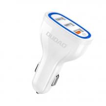 Dudao - Dudao universal Billaddare 3x USB snabb laddning 3.0 Vit