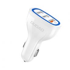 Dudao - Dudao universal Billaddare 3x USB snabb laddning 3.0 Vit