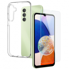 A-One Brand - Galaxy A14 5G/4G Mobilskal Soft TPU med Härdat glas - Clear