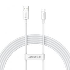 BASEUS - Baseus Superior SUPERVOOC USB-A Till USB-C Kabel 65W 1m - Vit