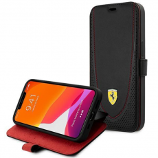 Ferrari - Ferrari iPhone 13 Pro Plånboksfodral Läder Curved Line - Svart