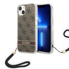 Guess - GUESS iPhone 14 Plus Skal 4G Print Strap - Brun