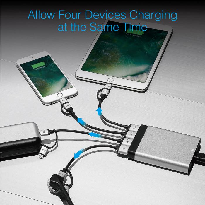 UTGATT1 - Just Mobile AluCharge multi-port USB Laddare