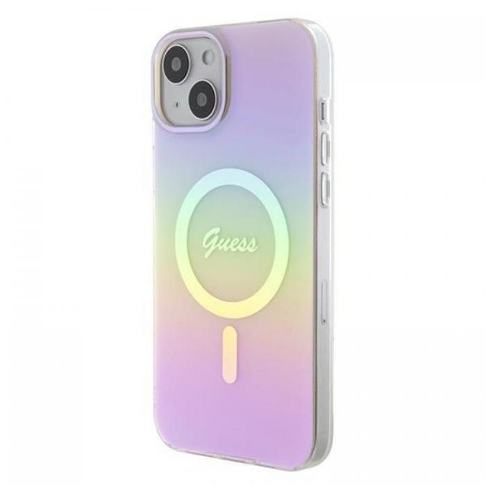 Guess - Guess iPhone 15 Mobilskal Magsafe IML Iridescent - Rosa
