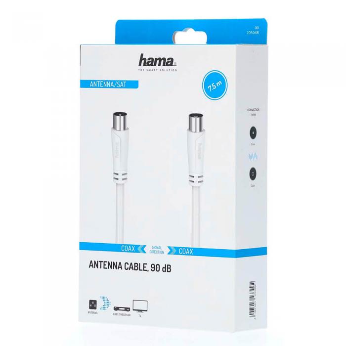 Hama - Hama Antennkabel 90dB 7.5m - Vit