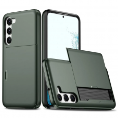 Taltech - Galaxy S23 Plus Mobilskal Korthållare - Grön