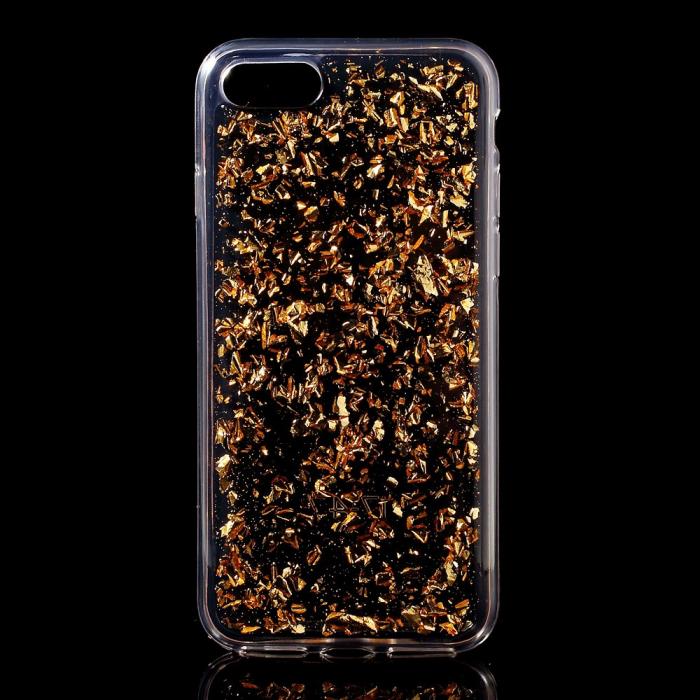 UTGATT5 - Glitter Sequins Mobilskal till iPhone 7/8/SE 2020 - Guld