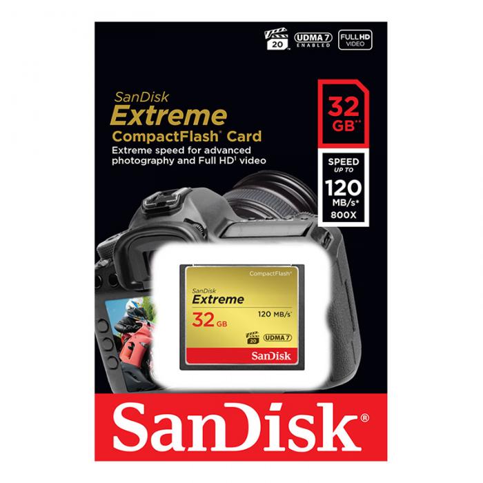 UTGATT5 - SANDISK EXTREME CF UDMA7 32GB - 120MB/S, 85MB/S WRITE