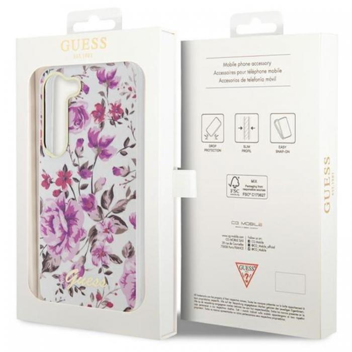 Guess - Guess Galaxy S23 Mobilskal Flower Collection - Vit