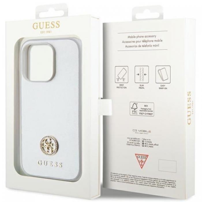 Guess - Guess iPhone 15 Mobilskal Strass Metal Logo - Silver