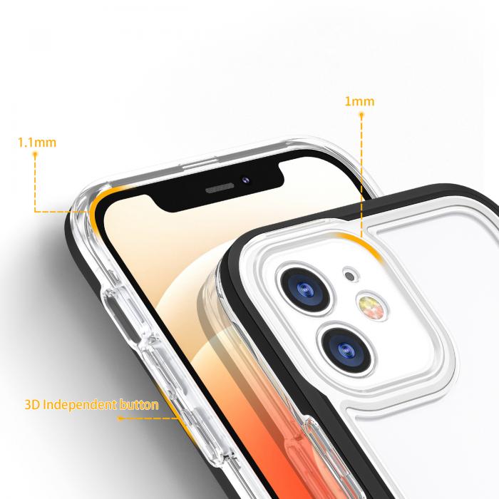 A-One Brand - iPhone 12 Skal Clear 3in1 - Svart