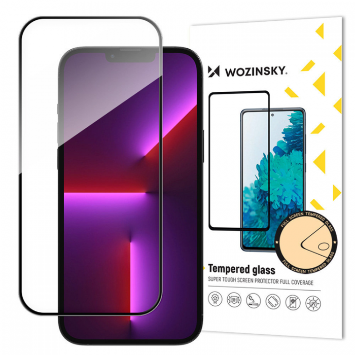 Wozinsky - Wozinsky iPhone 15 Hrdat Glas Skrmskydd Full Glue - Svart